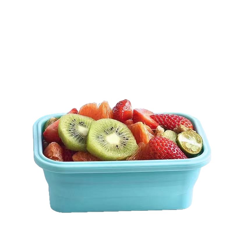 Folding silicone lunch box, portable food preservation box, bento box, food preservation box, lunch box, microwave oven-specific, refrigerator storage Specification image