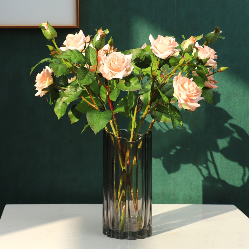 手感保湿仿真玫瑰花酒店家居客厅装饰假花Artificialflower大红细节图