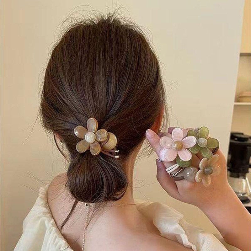 High-elasticity flower hair band, women's hair tie, hair accessory, sweet hair tie, ponytail bun hair tie, hair accessory