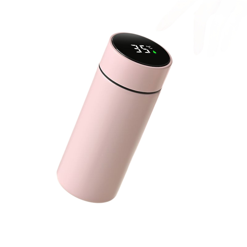 Smart temperature-displaying stainless steel insulated cup, simple and compact, Morandi pocket, convenient for students to give as a gift, printed LOGO Item Picture