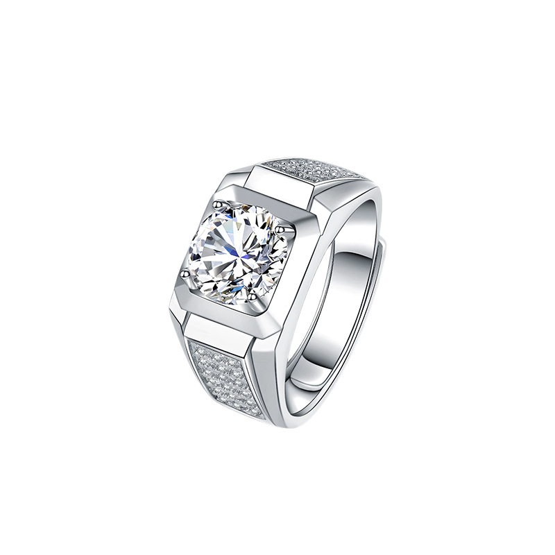 In 2026, a new product is launched: A 3-carat Mosan men's ring with a unique, fashionable and powerful style. It's a diamond-encrusted men's ring with a refined proposal vibe Application Scenario