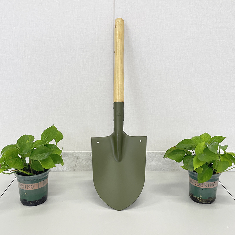 锹锰钢工兵铲子园艺铲多功能车载户外铲钓鱼铲兵工铲园林铲绿色漆产品图