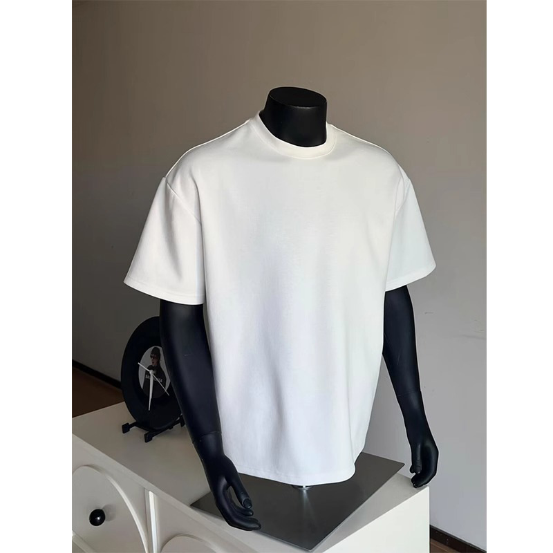 短袖/衣服/T恤/定制T恤/t恤男短袖潮流白底实物图