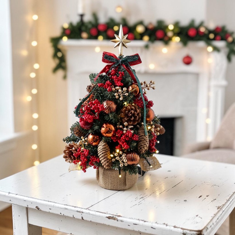 Merry Christmas New Christmas Tree Home Table Mini 35cm set Christmas Tree with Light Table decoration arrangement Specification image