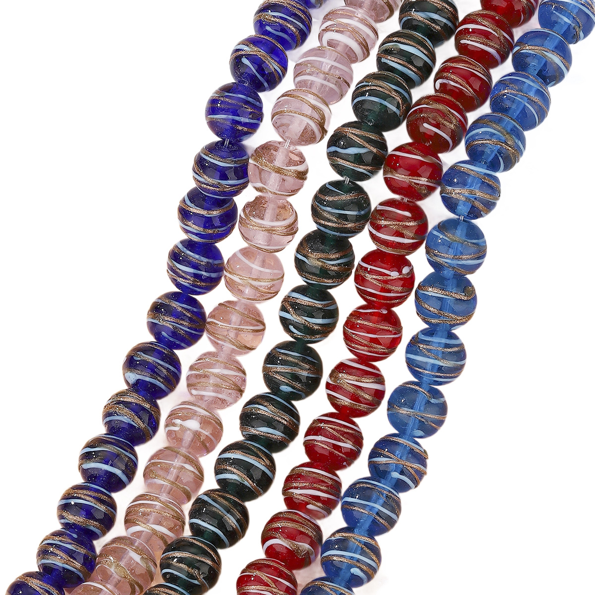 Wholesale of handcrafted DIY beaded jewelry accessories, flat beads, wheel beads, gold wire double-color dispersion beads, necklaces, bracelets and glass Item Picture