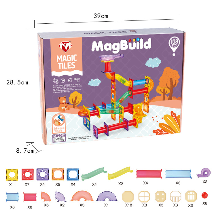 【 Customized Processing 】 Color Window magnetic Sheet pipe building blocks children's magnetic educational construction translucent assembly toys Specification image