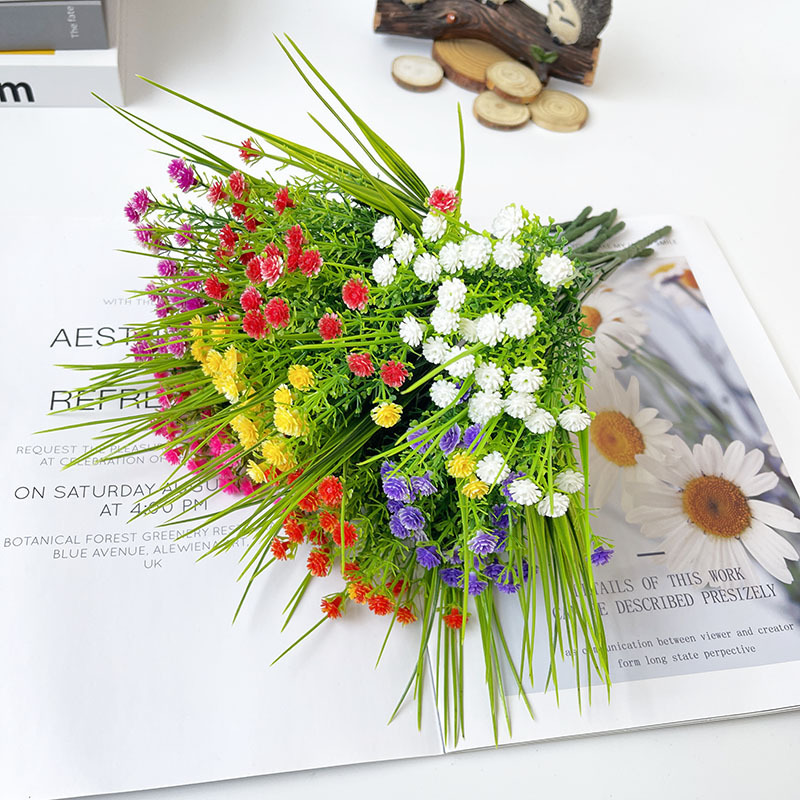 仿真花DIY发饰配件/假花/5朵塑膠花/仿真花/假花批发产品图