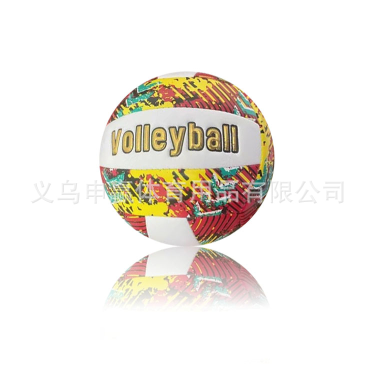 Wholesale manufacturer of new No. 5 standard volleyball with contrasting colors, durable cross-border inflatable beach volleyball Specification image