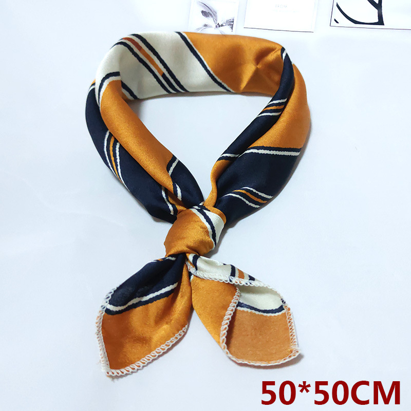 50 small square scarves, soft girl silk scarves, Korean-style scarves for women, versatile professional flight attendant neckerchiefs, versatile decorative bags, headscarves Application Scenario
