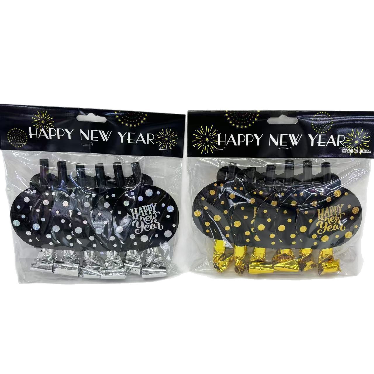Creative children's paper blowing dragon Cross-border New Year Theme party decoration Blowing Dragon whistle Blowing Dragon Roll Cheering 6 pieces Item Picture