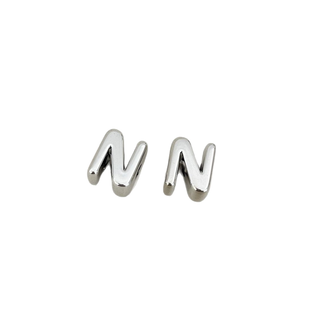 diy acrylic silver large-hole letter beads jewelry accessory package, hanging mobile phone chain accessory, stringing beads, scattering beads Item Picture