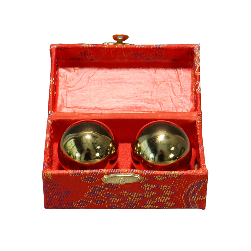 Baoding iron ball chrome-plated solid hollow bell sound middle-aged and elderly leisure sports gift hand-spun massage fitness handball Item Picture
