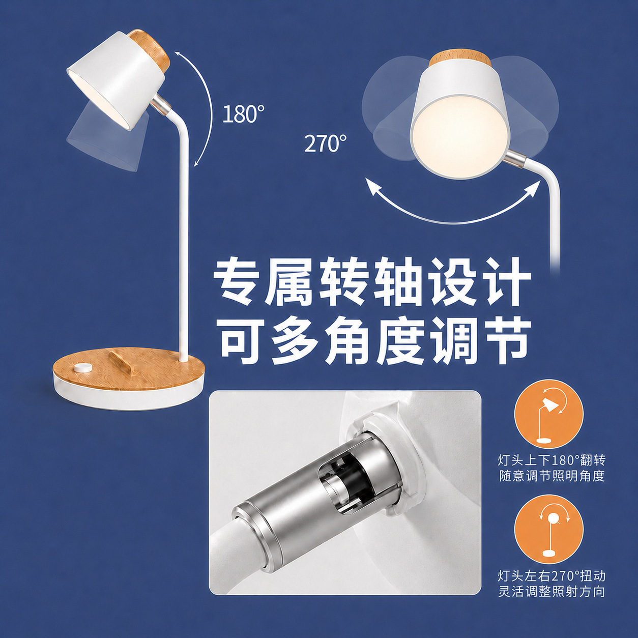 PSE japonés transfronterizo imitación de grano de madera aprender cuidado de los ojos lámpara de mesa nórdico retro viento infinito dimmer led lámpara de ambiente de cabecera details Picture