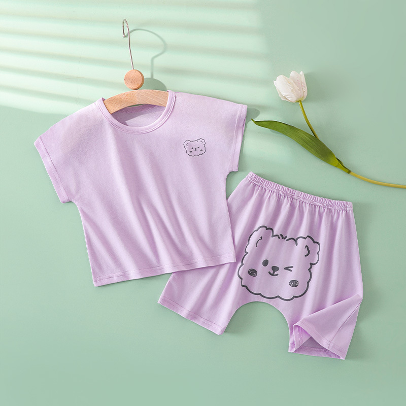 2025 nuevo niño manga corta conjunto de camiseta verano slim medium niño leggings hombre niña bebé tops moda Application Scenario