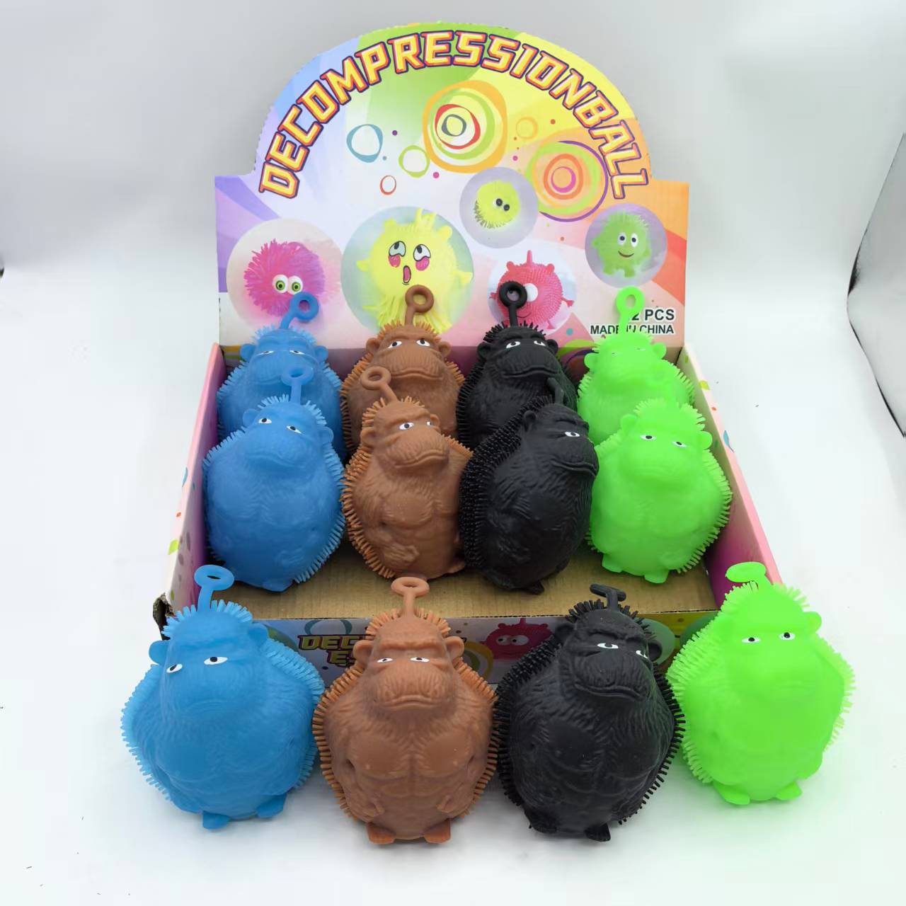 Wholesale of cartoon gorilla glowing inflatable fluffy balls for children's stress-relieving toys from the manufacturer Item Picture