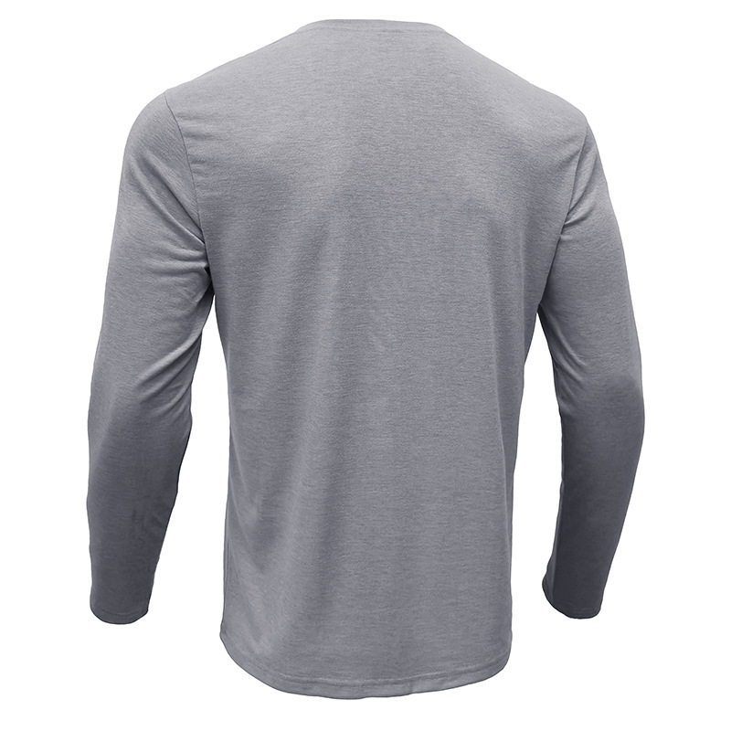 European and American men's long-sleeved round-neck T-shirts, Amazon men's base shirts, foreign trade men's T-shirts, Henry round-neck tops Specification drawing