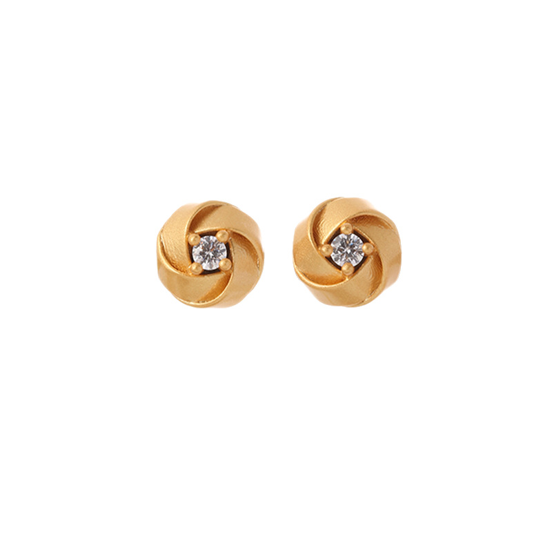 Nasha cross-border copper-plated 18K real gold gold rose elegant and high-end earrings S925 silver needle stud earrings for women Item Picture