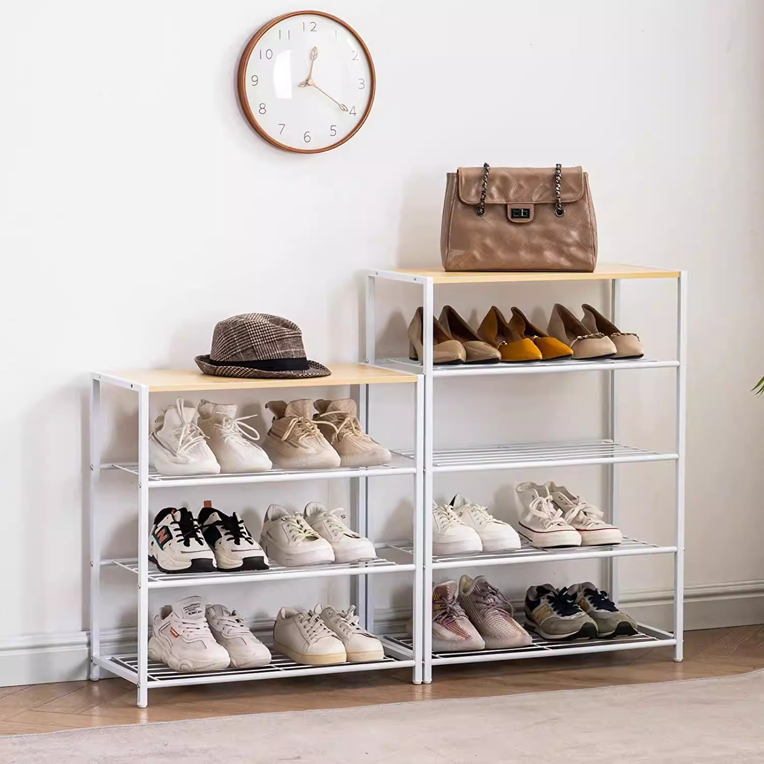 Simple shoe rack at the door, household dust-proof iron shoe cabinet, indoor dormitory storage wonder for rental houses, saving space Specification image