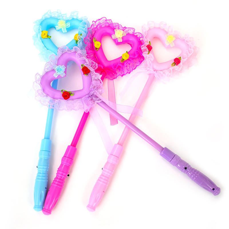 Heart-shaped glowing fairy wand, lace heart-shaped flashing stick, heart-shaped magic lollipop, children's glowing toy Application Scenario