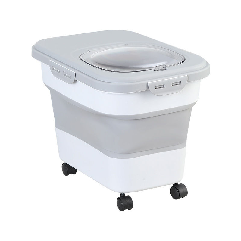 Japanese rice bucket box 2024 New style simple pet folding food storage bucket, multi-functional folding rice bucket, large capacity wholesale Item Picture