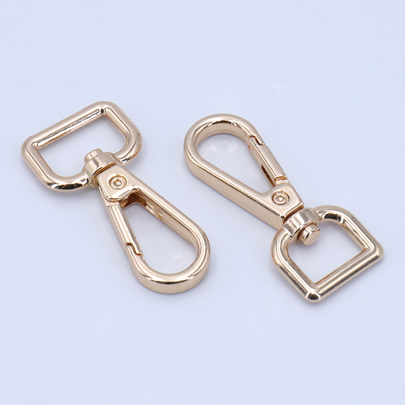 Light gold square tail plate buckle for clothing, bags, woven straps, shoulder straps, hook buckles, lanyard accessories, key dog buckles Application Scenario