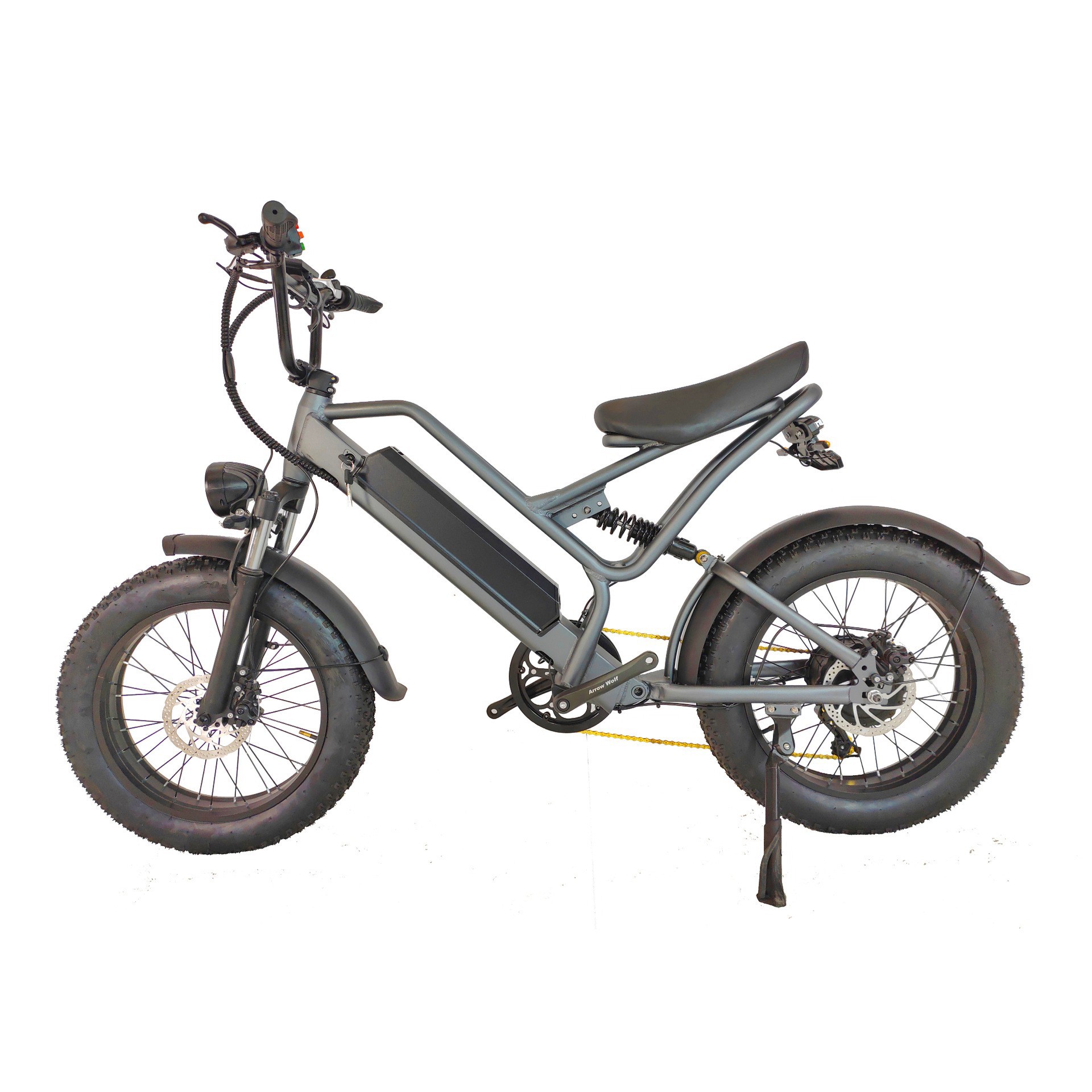 Electric bicycle double-shoulder front fork shock absorption, electric bicycle frame design, electric bicycle towing bracket