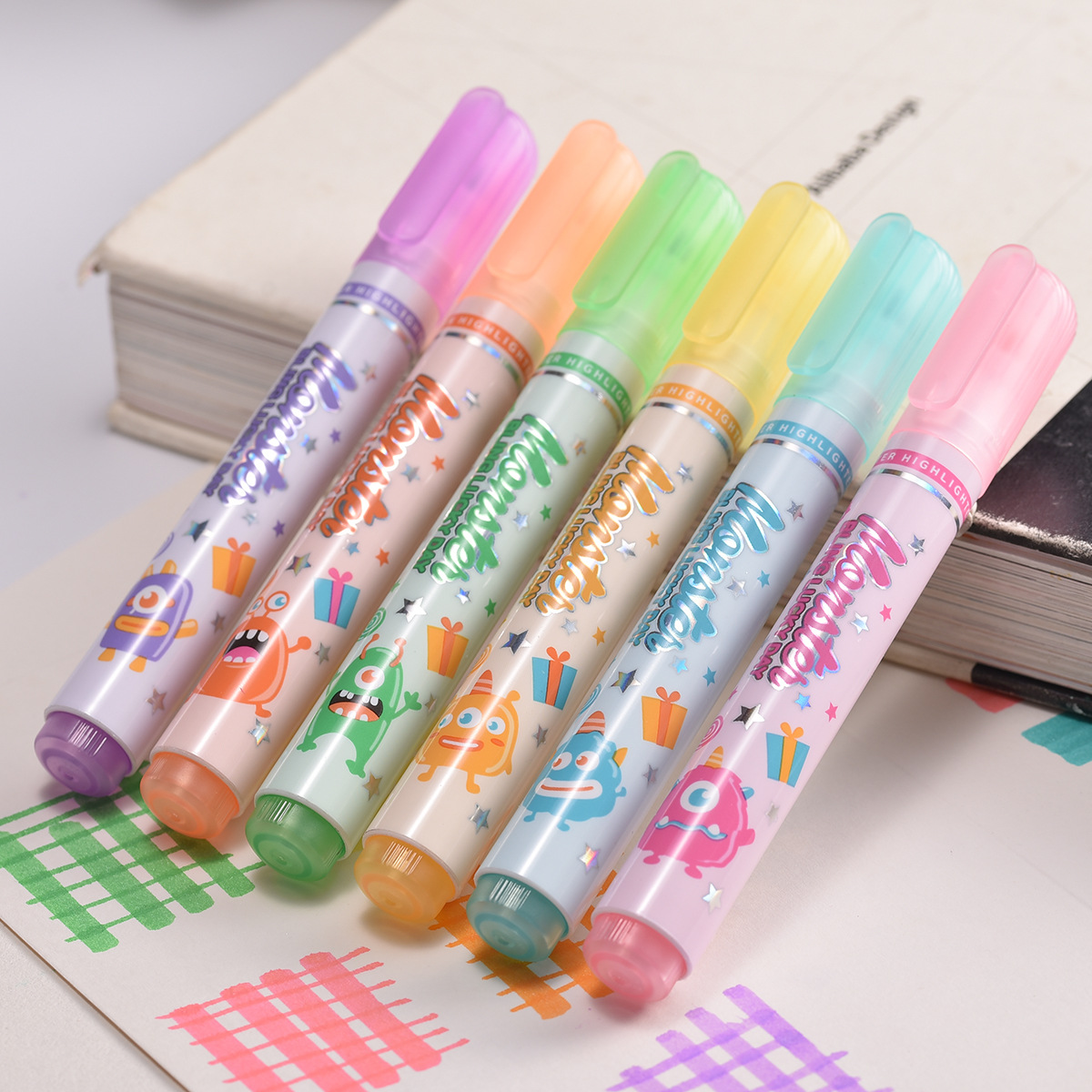 Tianfeng's new cartoon flash highlighter, large-capacity flash duck painting pen 2175 Monster Highlighter wholesale details Picture