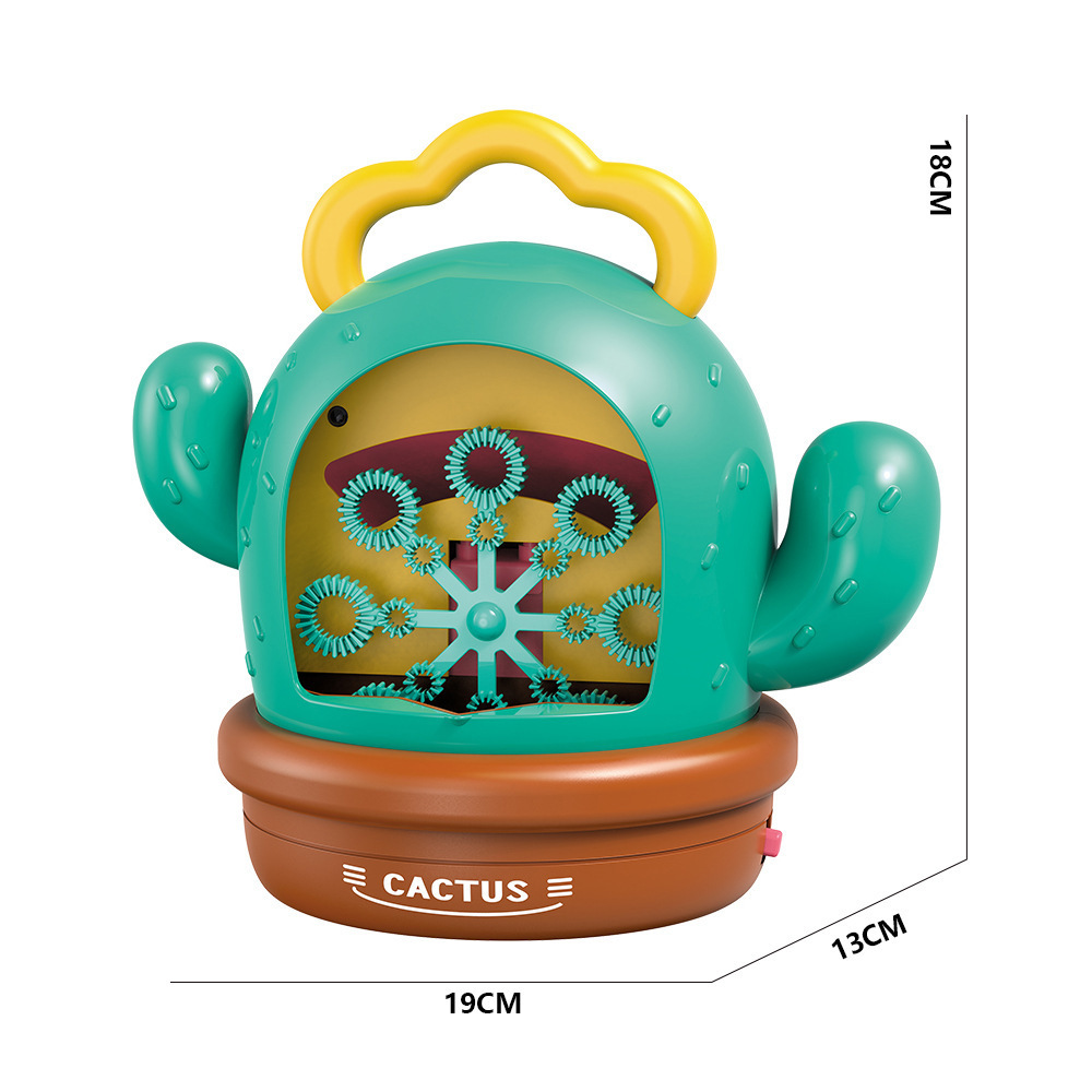 New portable automatic cactus bubble machine with music and lighting, summer outdoor beach and seaside bubble machine Item Picture
