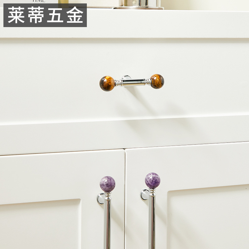 Modern, simple and durable indoor door handle with metal rod, gemstone handle and hardware pull Specification image