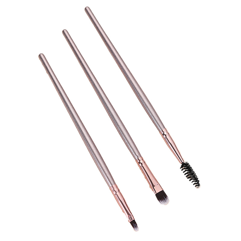 3-piece eye brush sleeve brush in stock wholesale, eyeshadow brush, lip brush, eyelash curl, wooden handle sleeve brush factory direct sales Item Picture