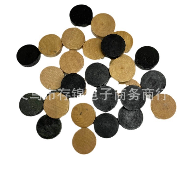 供应木制棋子西洋棋双陆棋子黑白棋子国际象棋双用多种尺寸配件材白底实物图