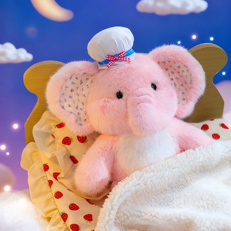 Hug the little elephant sleeping doll, plush toy doll, cartoon children to play with, birthday gift, office decoration doll Application Scenario