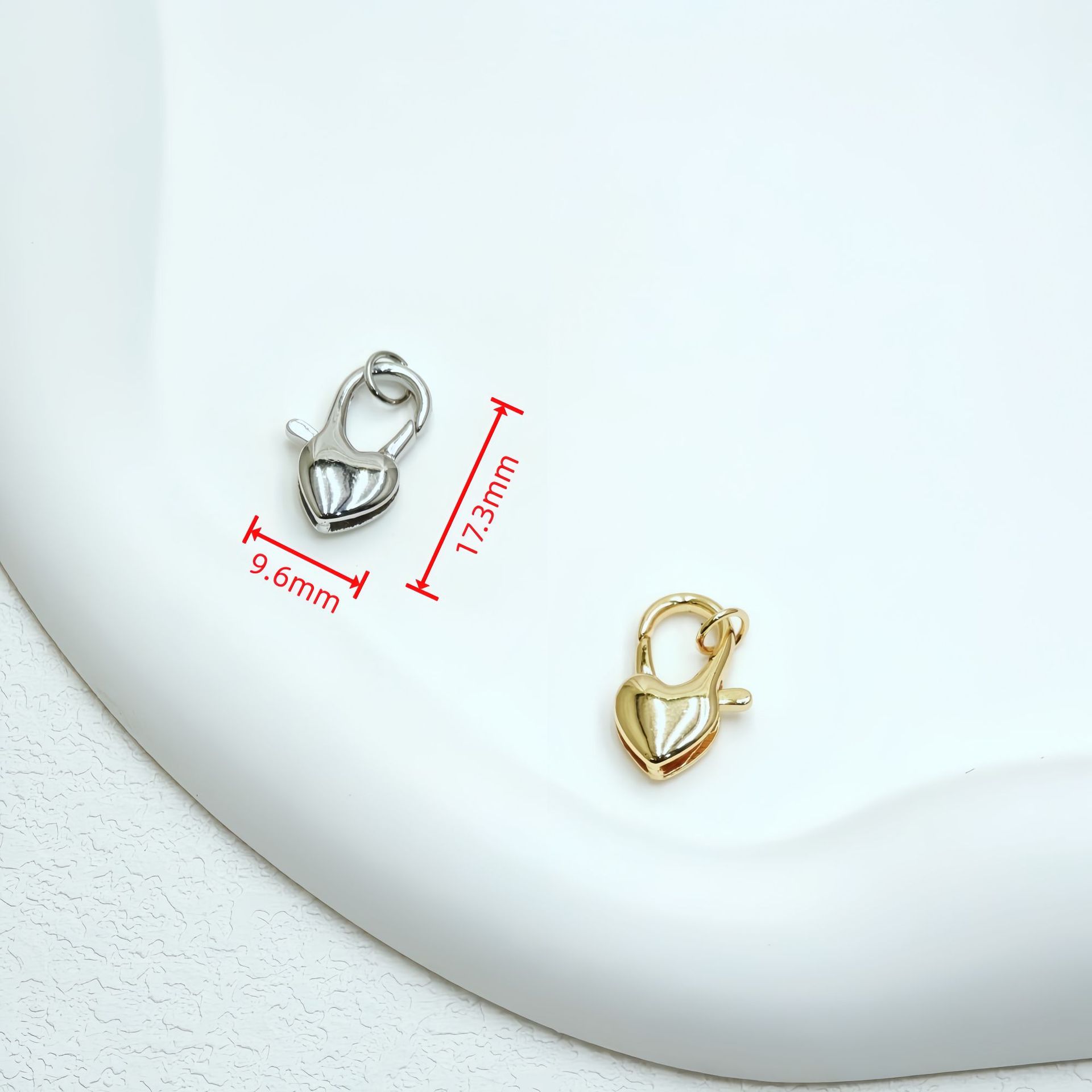 Brass casting, color retention, 18K real gold lobster buckle, rectangular buckle, oval buckle, round buckle, universal buckle, diy decorative buckle Specification image