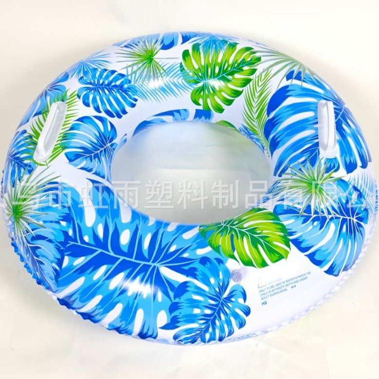 Hongyu's new water inflatable swimming ring, double-sided blue maple leaf printed, is a popular inflatable life buoy sold directly by the manufacturer Application Scenario