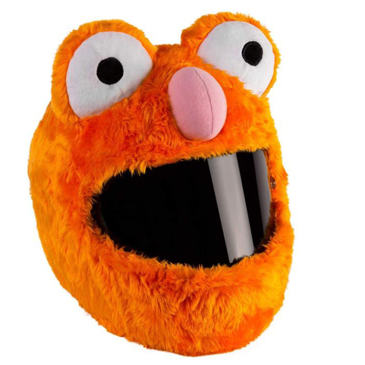 Motorcycle plush helmet cover, frog big eye head cover, electric motorcycle cap cover, waterproof headwear Item Picture