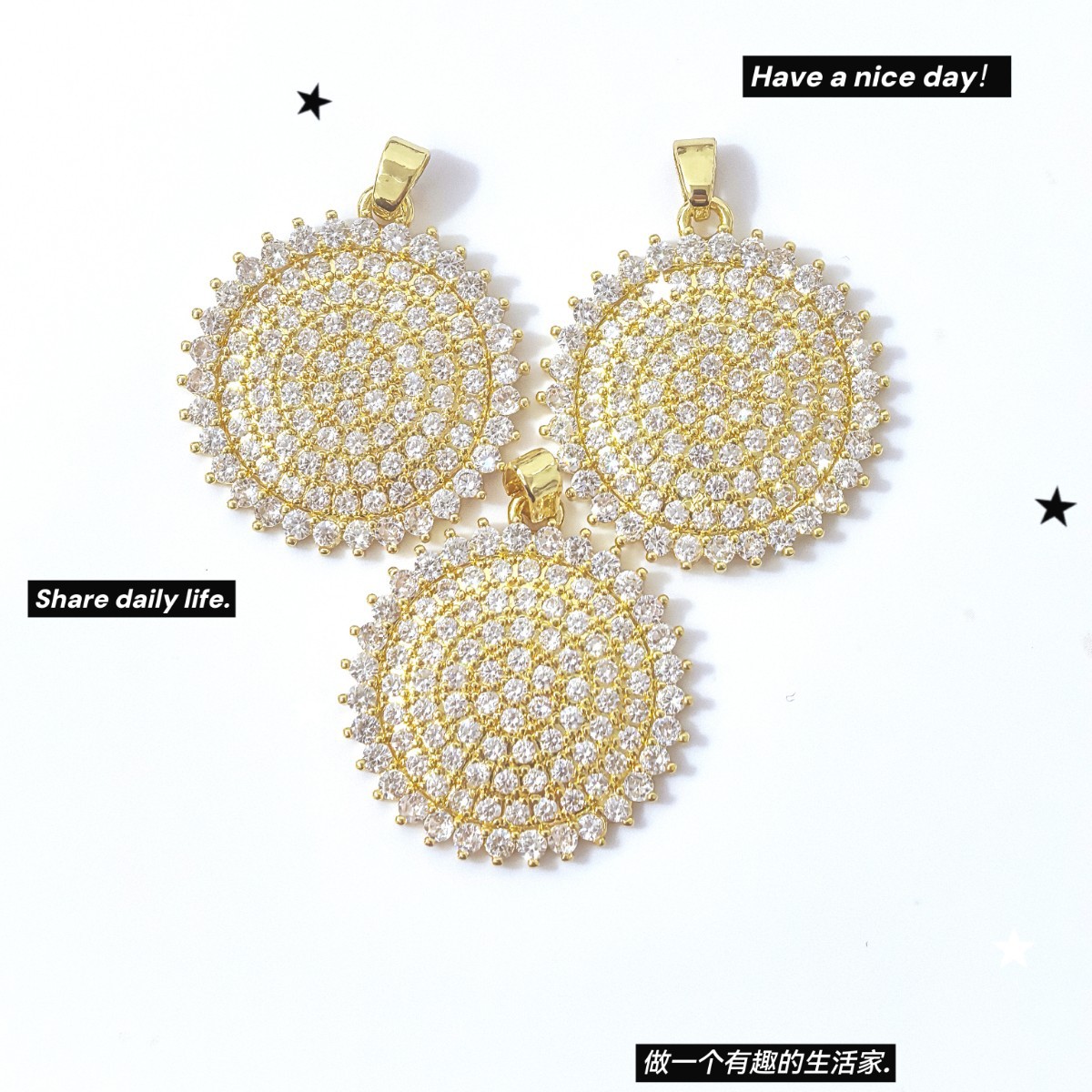 2025夏日新款创意向日葵吊坠时尚小众百搭项链微镶锆石项链锁骨链产品图