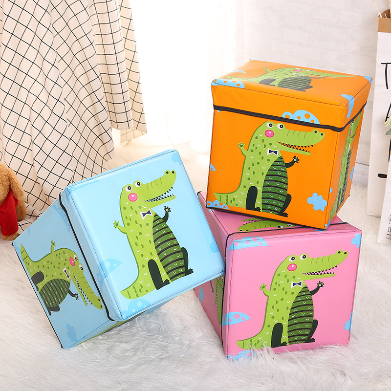 Cross-border bestseller creative storage stool, cartoon shoe-changing stool, laminated waterproof underwear, fabric home goods storage box Application Scenario
