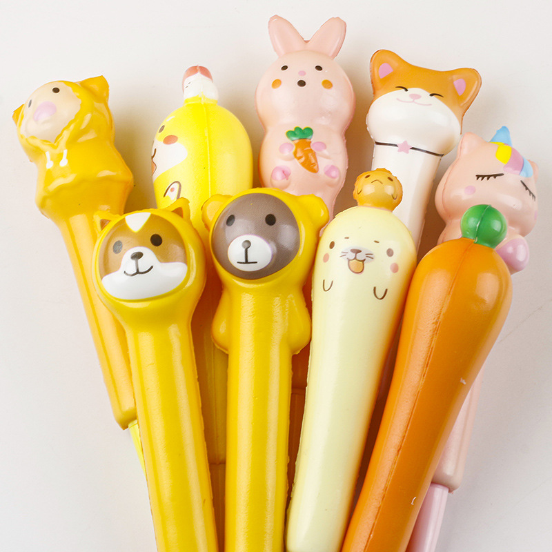 Creative high-appearance-level sponge pen case cartoon doll student-specific smooth quick-drying gel pen Application Scenario