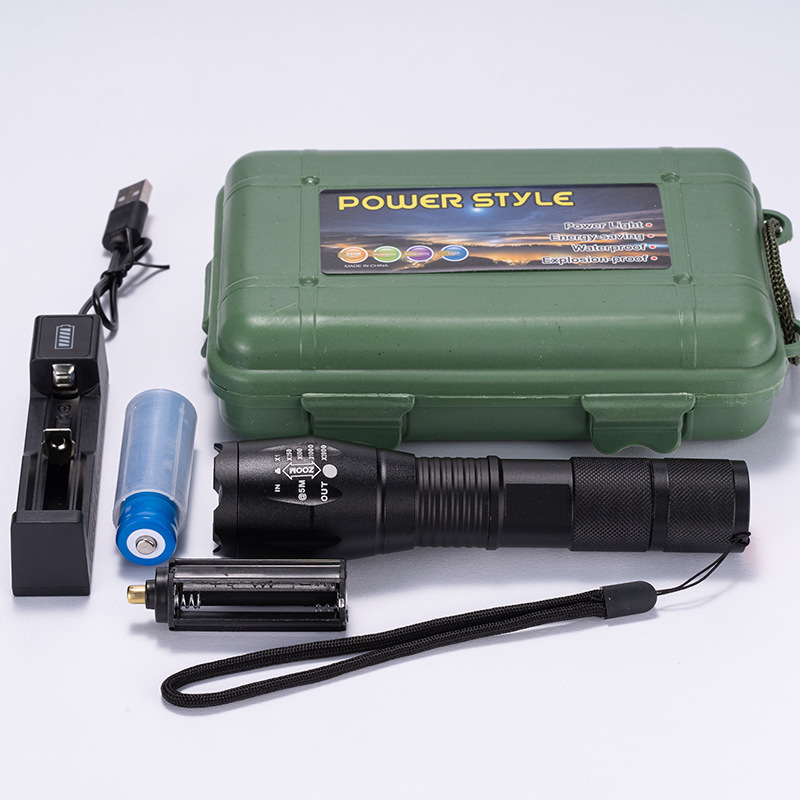 Dual-purpose high-brightness flashlight for fluorescence detection and lighting, white and purple dual-color R2 adjustable focal violet light led lamp for cave exploration and banknote inspection Application Scenario