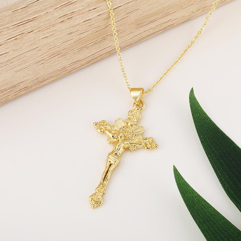Cross-border best-selling new product: Creative cross necklace with micro-inlaid zircon, unique, original, simple and versatile. Factory wholesale details Picture