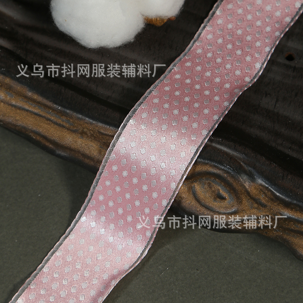 The manufacturer's new macaron-colored polka dot webbing gift box, diy bouquet binding, bow headwear accessories Application Scenario