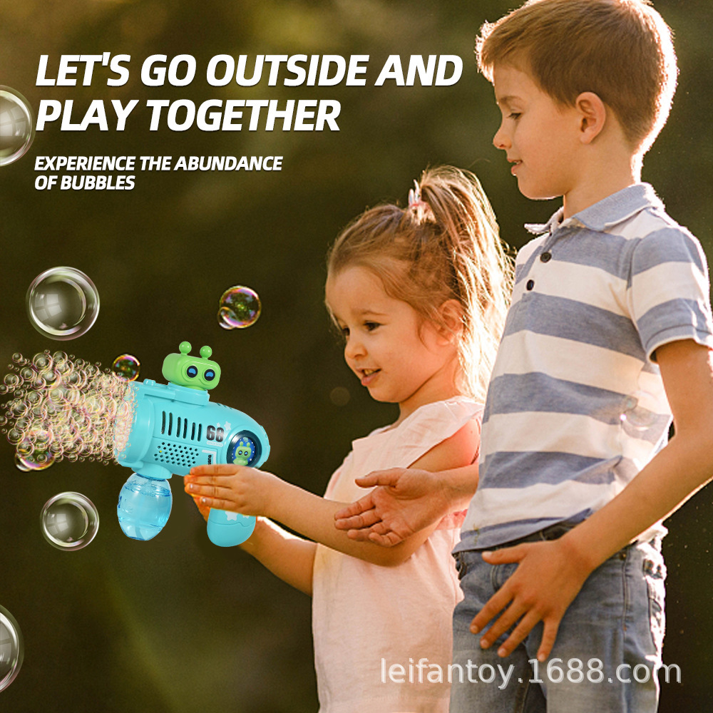 Cross-border 32-hole space alien bubble machine, hand-held electric self-priming rotating light music bubble gun Application Scenario