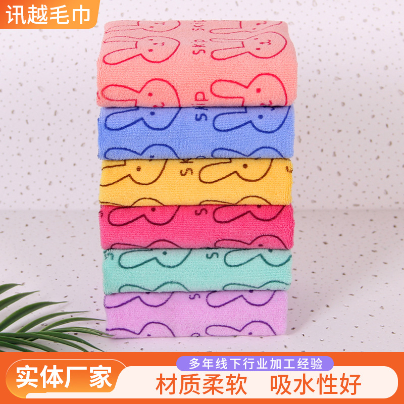超细纤维卡通印花小方巾吸水幼儿园手帕儿童擦手巾小毛巾抹布批发产品图
