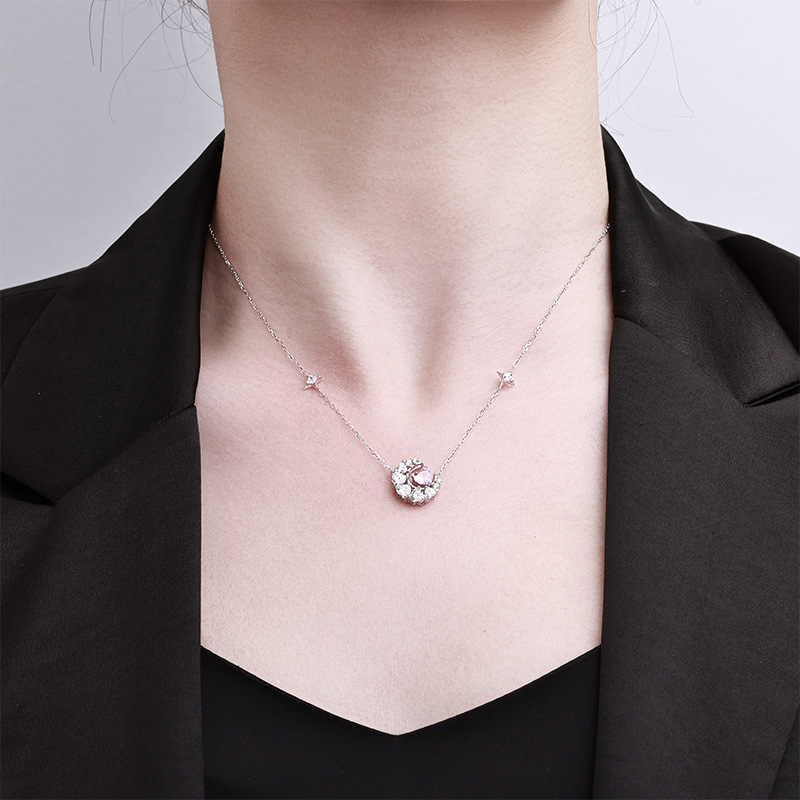 鞠婧祎同款纯银蝶梦项链女时尚轻奢小众守护之心锁骨链吊坠首饰品