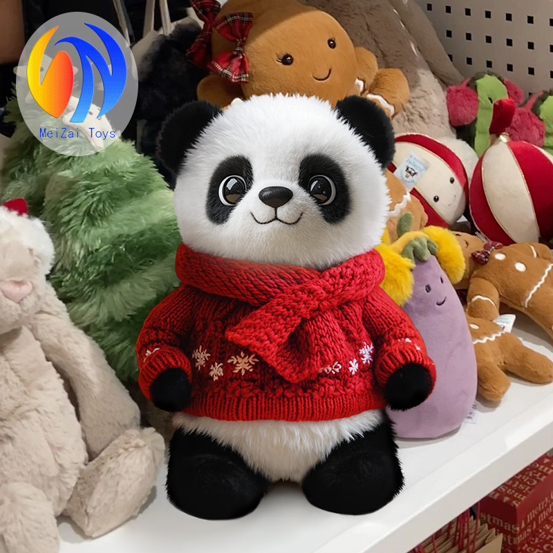 Christmas giant panda dolls, Christmas gifts, customized plush toys, sweaters, panda figurines, souvenirs and decorations details Picture