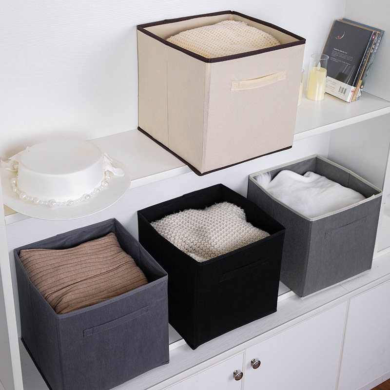 Uncovered Hand-Held Fabric Clothing Organization Dust-Proof Storage Box, Storage Basket, Folding Storage Box For Underwear, Pants And Socks details Picture