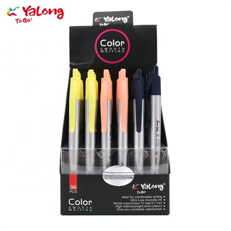 Yalong is offering a hot promotion on a 0.7MM blue refilled needle-shaped imported plastic office ballpoint pen and oil pen