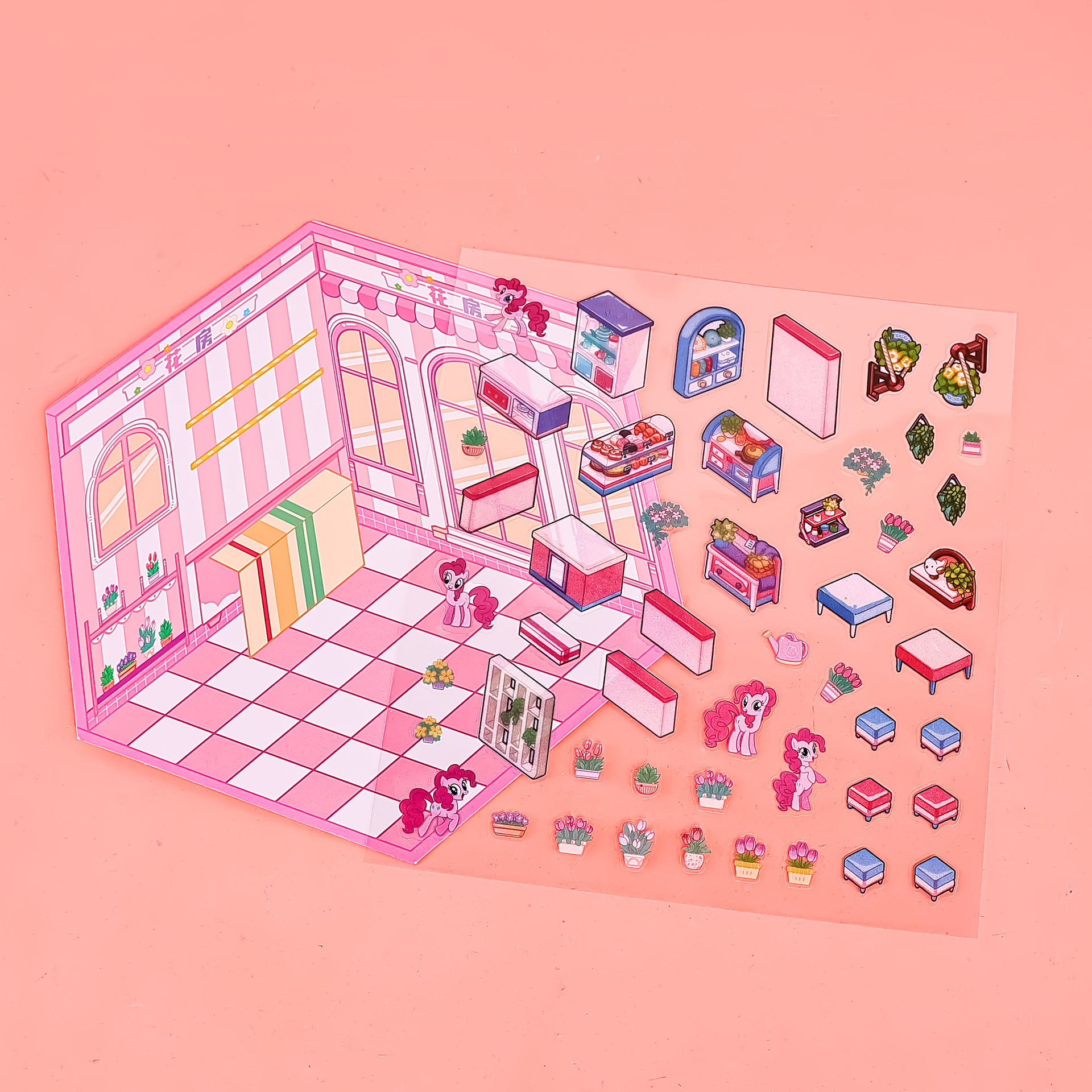 卷卷贴卡通/爱心贴纸/手帐/亮面纯色贴纸/娃娃贴钻产品图