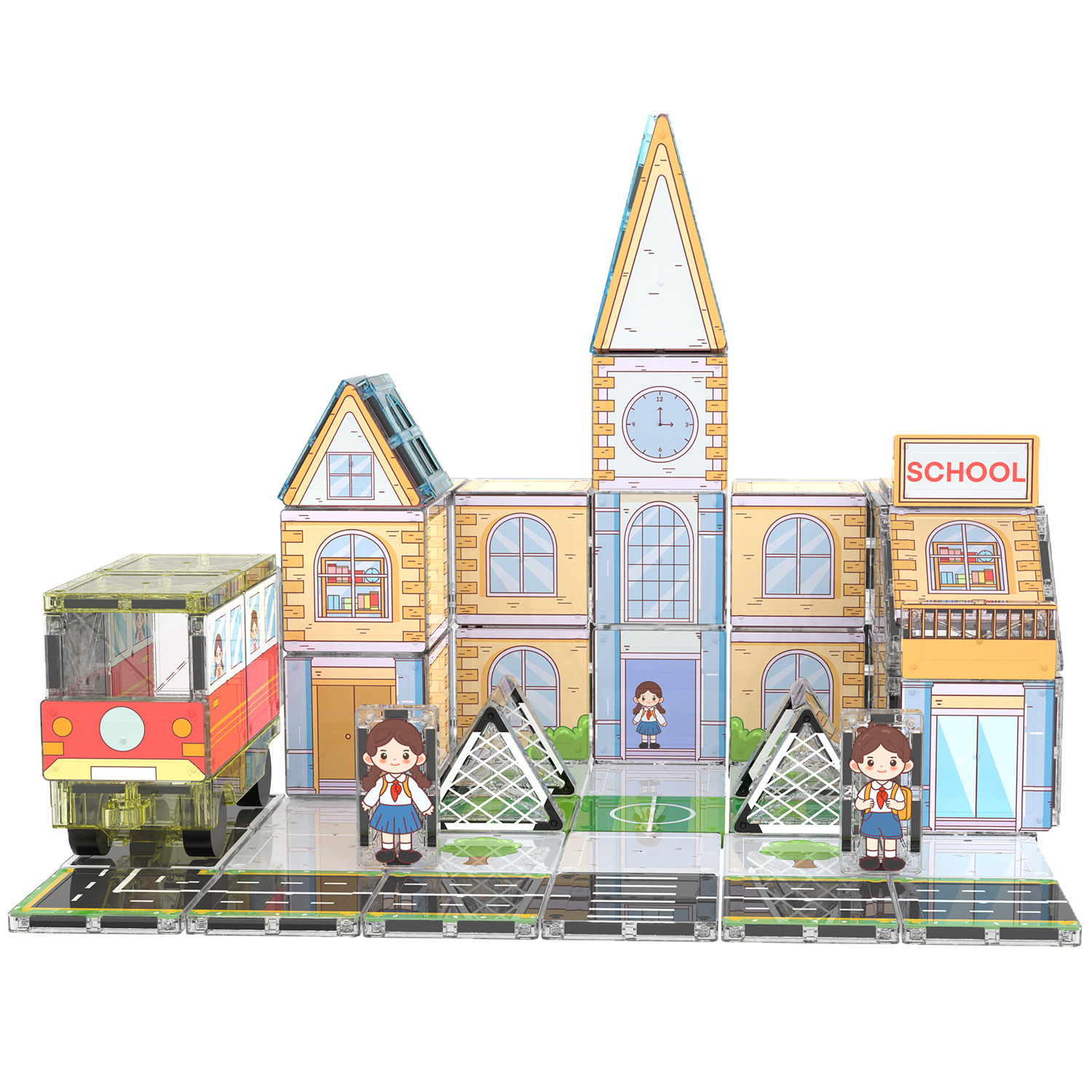 Cross-border School Time UV printing 7.5CM Large Color window magnetic sheet Theme scene color box set Item Picture
