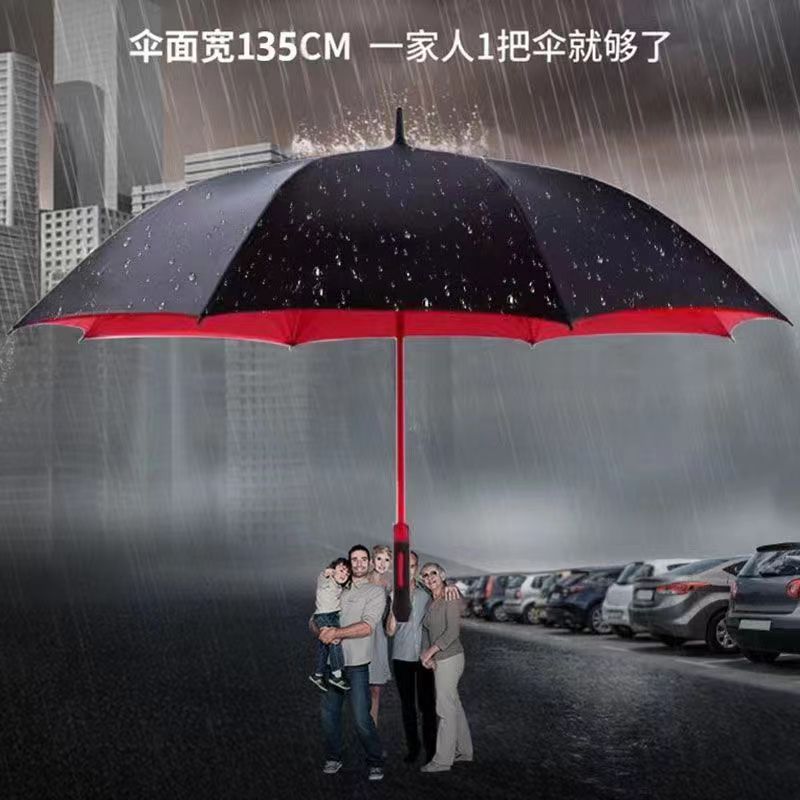 Large umbrella 135cm, sturdy and weather-resistant umbrella, long-handled double-layer golf umbrella, double-layer automatic business umbrella manufacturer Specification image